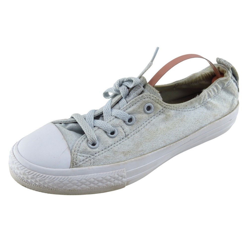 Converse‎ all Star Youth Girls Shoes Size 4 M Gray Low Top Fabric